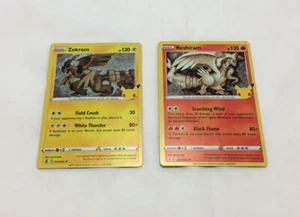 Juego de cartas coleccionables Pokémon celebraciones Zekrom y Reshiram Holo 002/025 y 010/025 - Imagen 1 de 4