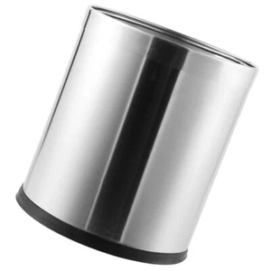 Rubbish Bin Waste Paper Stainless Steel Trash Can Office Bathroom Restroom - Picture 1 of 12