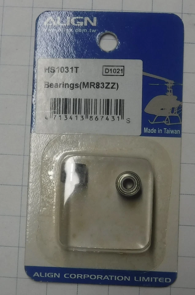 Align Trex 450 MR83ZZ Bearings (4pcs) HS1031T - Image 1 of 2