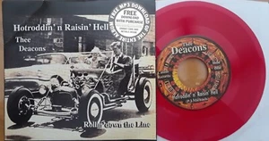 Rockabilly 45 rpm Color Vinyl Hotroddin N Raisin Hell by Thee Deacons - Picture 1 of 2