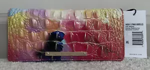 Brahmin Melbourne ADY Slim Bifold Lthr Wallet Clutch DANDY Pink Yellow Red NWT - Picture 1 of 10