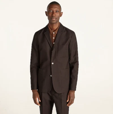 NUEVO BLAZER HOMBRE 40L J CREW WALLACE & BARNES CHORE LANA ITALIANA ALGODÓN MARRÓN Foto 1 de 4