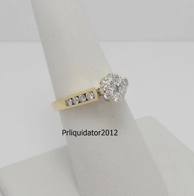 3/4CT Natural Diamond Engagement Wedding Bridal Ring 14K Yellow Gold Band - Image 1 of 4