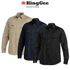 Mens KingGee Tradie Slim Fit Long Sleeve Work Shirt Ultra Lightweight Job K14350