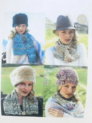 Womens Knitting Pattern For Hats & Scarves In Sirdar Faroe Chunky Wool C58 - Image 1 of 2
