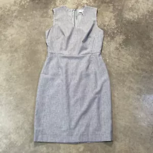 Reiss Dress Womens 6 Grey Thea Tailored Summer Shirt Office Boss Wool Blend - Picture 1 of 12