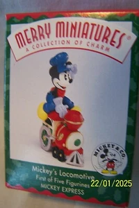 HALLMARK KEEPSAKE ORNAMENT  MICKEY'S LOCOMOTIVE #1 OF FIVE  FIGURINES 1998 - Picture 1 of 2