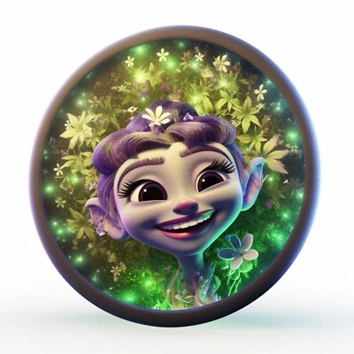 Fairy Stoner Patch Iron-on Applique Clothing Hippie Boho Herbal Medicine Fantasy - Image 1 of 4