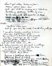 BEATLES Paul McCartney Handwritten Lyrics 'When I'm Sixty-Four 64' - preprint