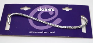 D2 clear crystal stretch chain Choker NECKLACE claire's jewelry - Picture 1 of 4