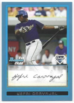 2009 Bowman Prospects Yefri Carvajal *BLUE parallel* card #BP51 - Serial #/500 - Image 1 of 2