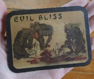EVIL BLISS Leather Biker Vest Motorcycle Jacket Leather Patch - Made in USA - Picture 1 of 6