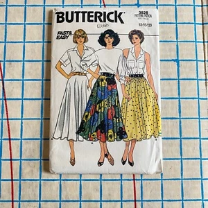 Womens Uncut 1980s Circle Skirt Size 8 10 12 Butterick 3828 - Picture 1 of 3