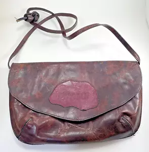 Carlos Falchi Leather Crossbody/Shoulder Bag Womens Varied Purple Vintage Unique - Picture 1 of 16