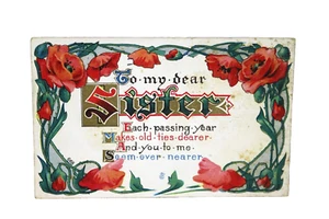 ATQ Postcard 1911 To My Dear Sister Posted Color Embossed - Picture 1 of 4