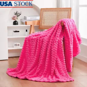 Lightweight Soft Fuzzy Flannel Fleece Throw Blanket Cozy Decorative Couch Chair - Picture 1 of 7