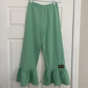Matilda Jane Size 10 Serendipity My Sweet Big Ruffle Green Pants Soft  Cotton - Picture 1 of 6