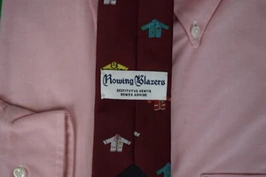 "Rowing Blazers Burgundy Twill Poly Club Tie" (NIB) - Picture 1 of 6