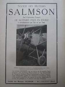 1927 PUB SOCIETE MOTEURS SALMSON AVIATION AVION HANRIOT H34 ORIGINAL FRENCH AD - Picture 1 of 1