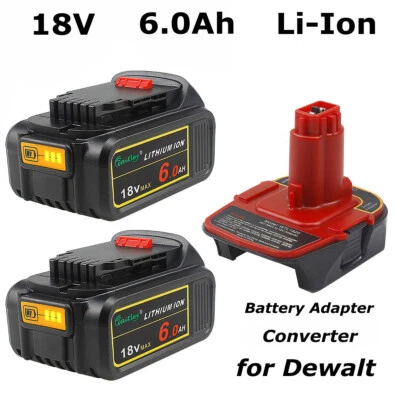 18V 6.0A Li-ion Battery for Dewalt DCB180 DCB184 DCB182 DCF885 DCB200 Adapter