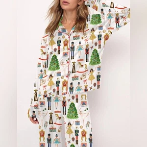 NUEVO CON ETIQUETAS SHESHOW Mujer Navidad Cascanueces Satén Pijama Set XXL Festivo Vacaciones NUEVO - Imagen 1 de 16