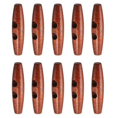 10 botones de palanca de madera 60 mm 2 agujeros madera oliva botón de costura, granate Foto 1 de 4