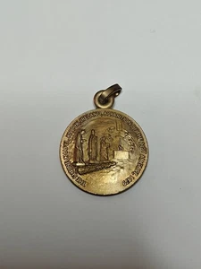 Vintage Irish Medal Our Lady of Knock Brass Pendant Knock Apparition Chapel - Picture 1 of 7
