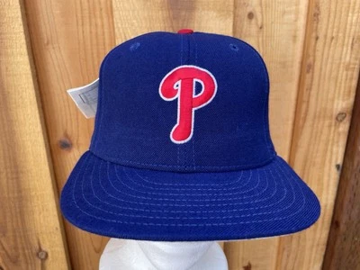 VINTAGE 90's NEW ERA PHILADELPHIA PHILLIES BLUE PRO MODEL 7 HAT DEADSTOCK (READ) - Image 1 of 4