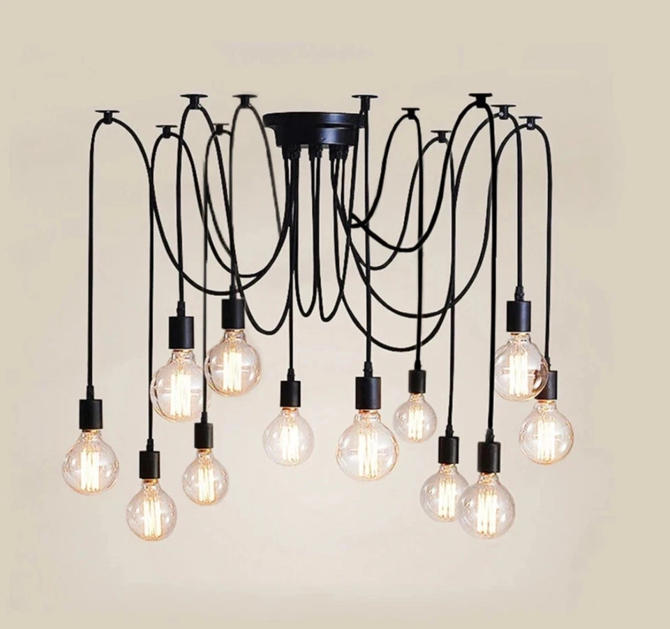 Spider Light 12 Heads LED Ceiling Light & IKEA Nittio Bronze Filiment E27 Bulbs - Image 1 of 4