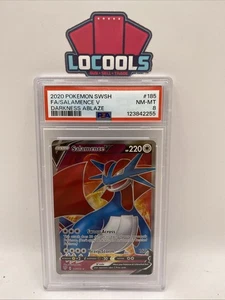 2020 POKEMON SWORD & SHIELD DARKNESS ABLAZE #185 FULL ART/SALAMENCE V PSA 8 - Picture 1 of 2