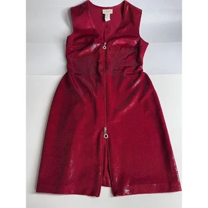 Sexy VESTIDO Vintage Caché Rojo Cremallera Frontal Pitón Serpiente Sentimiento M - Imagen 1 de 10