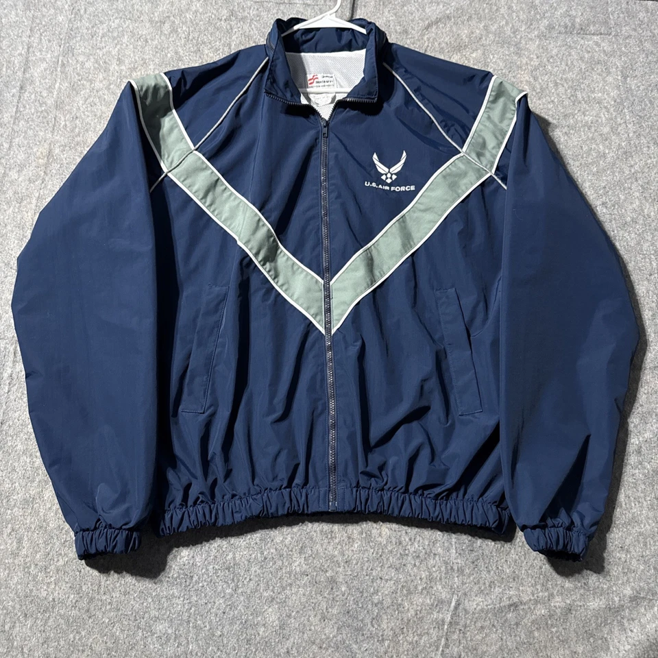 U.S. Air Force Skilcraft Jacket Mens Large Long Windbreaker Full Zip Mesh Lined - Image 1 of 4