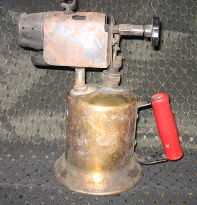 CLAYTON LAMBERT LATÓN MACIZO MANGO MADERA ROJA SOPLETE #327-1 DECORACIÓN CUEVA HOMBRE Foto 1 de 4