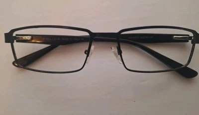 Vtg Police Eyeglasses Italy po10772 50 18 138 Black Rectangularspring Hinges - Image 1 of 4