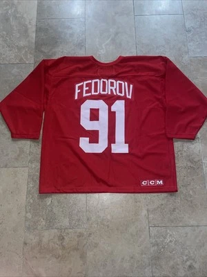 Camiseta deportiva de hockey vintage Sergei Fedorov Detroit Redwings CCM talla XL Foto 1 de 4