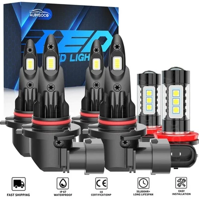 For Toyota Corolla 2009-2013 6000K LED Headlight Hi/Lo + Fog light Bulbs Combo - Image 1 of 4