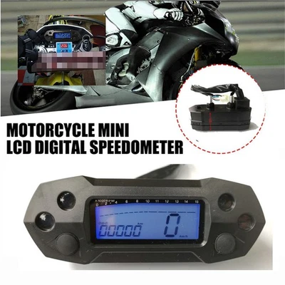 1x Motorcycle Mini LCD Digital Speedometer Odemeter Electric Carburetor Meter - Image 1 of 4