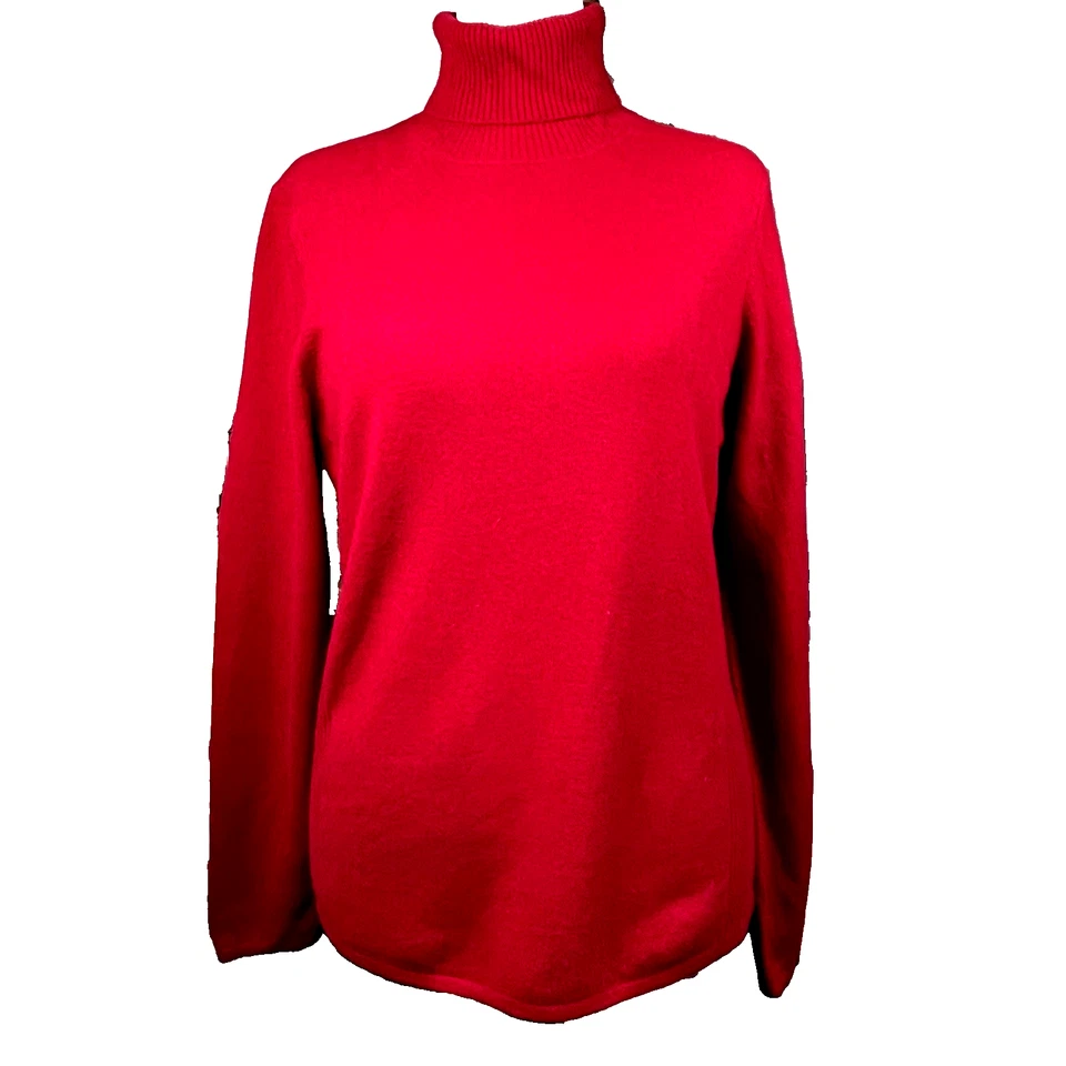 Kirkland Signature 100% Cashmere V Neck Long Sleeve Sweater Women's XL Red - Image 1 of 4