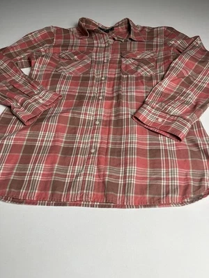 Camisa con botones American Living para mujer talla L a cuadros manga larga algodón fino Foto 1 de 4