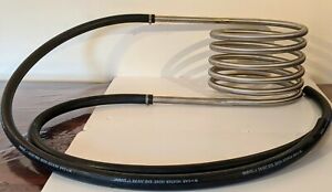 Hot tub heater coil with 2 x two metres of high temp hose - stainless steel 