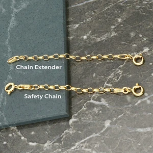 Gold Plated 2 to 10 Inch Belcher Link Safety Chain Extender Charm Bracelets - Picture 1 of 3