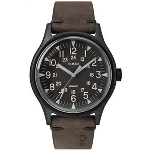 Timex Reloj Hombre MK1 Cuarzo Negro Caja Acero Inoxidable Correa Marrón TW2R9679 - Imagen 1 de 3