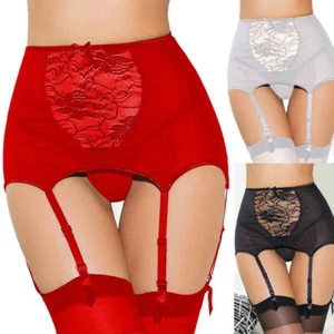 Damen Dessous Strumpfband Hosenträger Gürtel Strumpf Set Spitze sexy hochtailliert - Bild 1 von 16