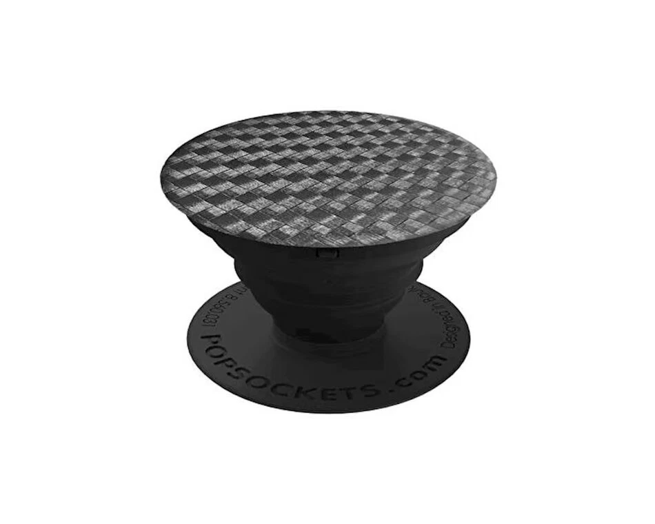 PopSockets Phone Grip Stand Carbonite Weave Black Groove