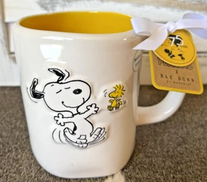 Peanuts x Rae Dunn 75 Years Snoopy & Woodstock Best Friends 2-Sided 18 oz Mug - Picture 1 of 5