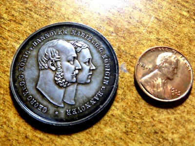 Germany 1868 George & Marie 25th Wedding Anniversary Gem Proof Silver Medal F2 - Image 1 of 2