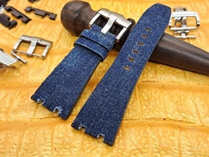 27mm/20mm Blue Jeans Watch Band Bespoke Military Fashion - Picture 1 of 14