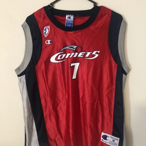 Vintage TINA THOMPSON Houston COMETS Basketball WNBA CHAMPION Jersey Medium Cover