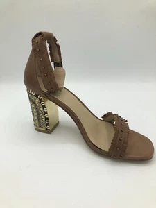 CL by Chinese Laundry Women's Brown W/Gold Aztec Design Block Heel Sandals Shoes - Picture 1 of 7