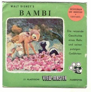 EXTRANJERO vintage SAWYERS view master WALT DISNEY BAMBI juego de carretes THUMPER ¡Bélgica! - Imagen 1 de 4